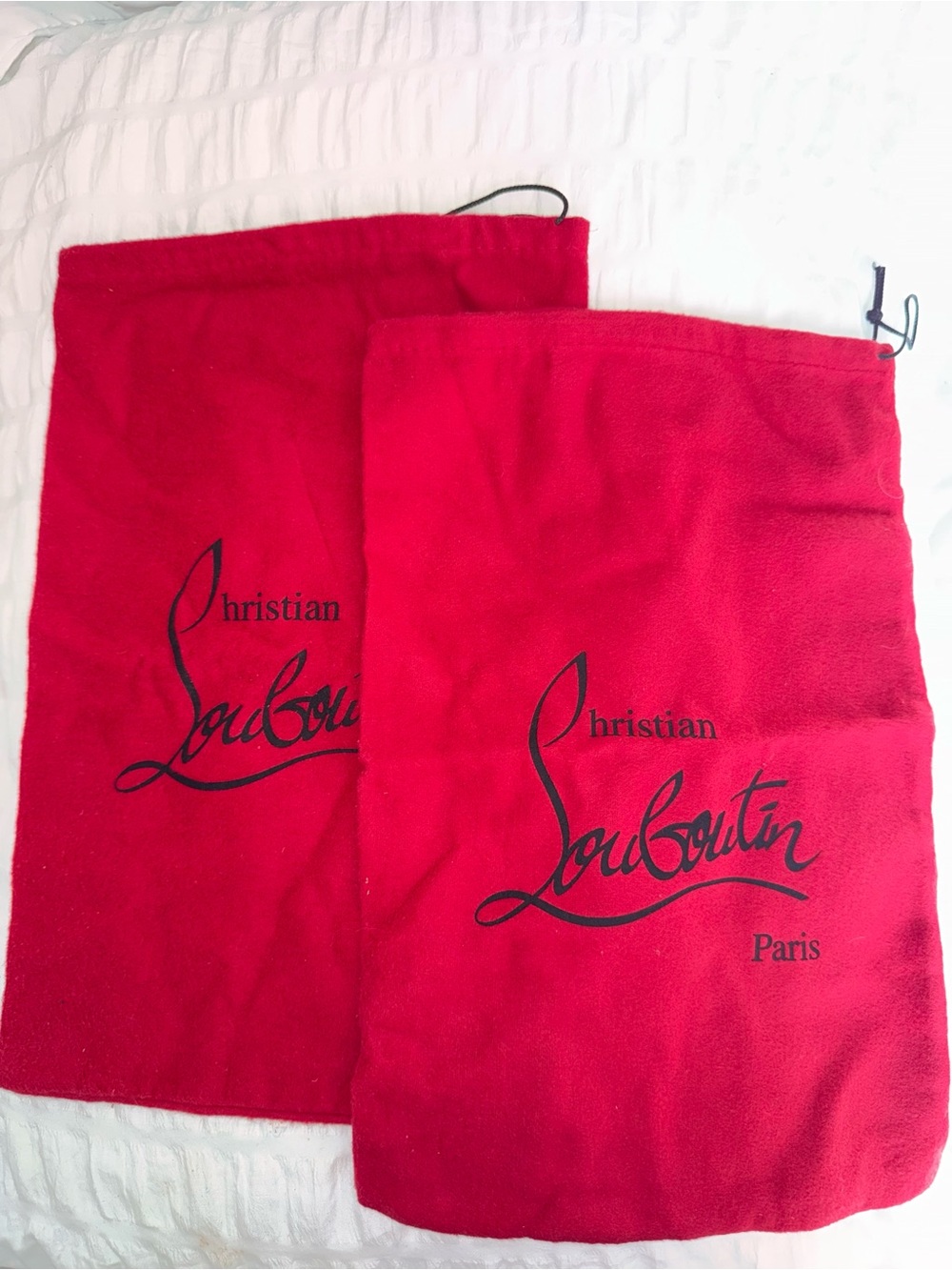 Christian Louboutin Red Shoe Dust Bag Pair !
